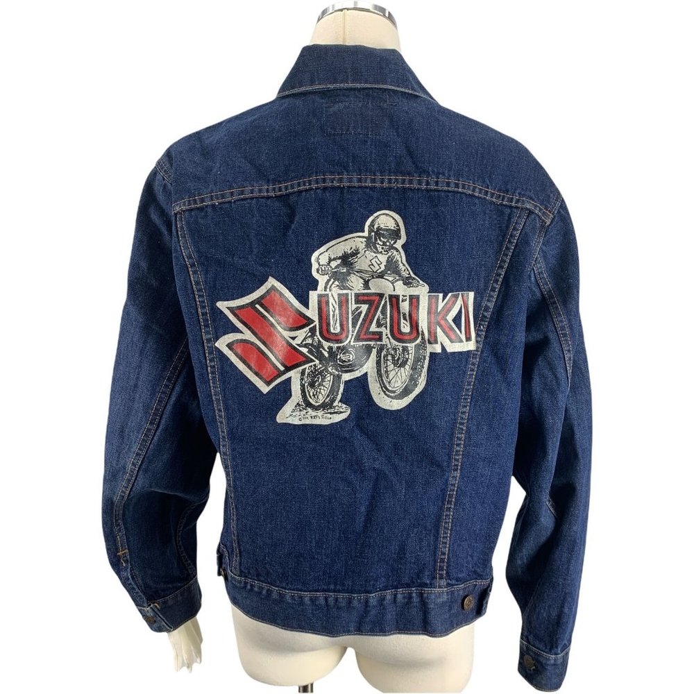 Suzuki Vintage 1970s Levi's Denim Jacket Trucker 44 70505 0217 XL Red Tag RARE R
